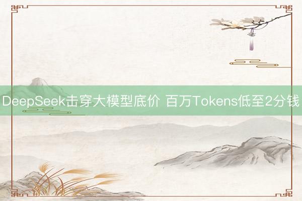 DeepSeek击穿大模型底价 百万Tokens低至2分钱