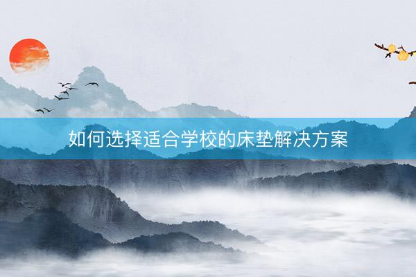 如何选择适合学校的床垫解决方案