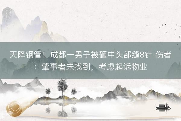 天降钢管！成都一男子被砸中头部缝8针 伤者：肇事者未找到，考虑起诉物业