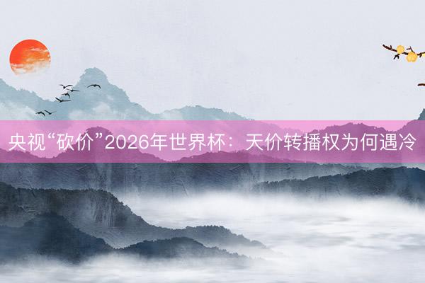 央视“砍价”2026年世界杯：天价转播权为何遇冷