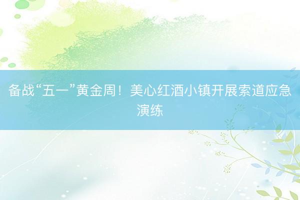 备战“五一”黄金周！美心红酒小镇开展索道应急演练