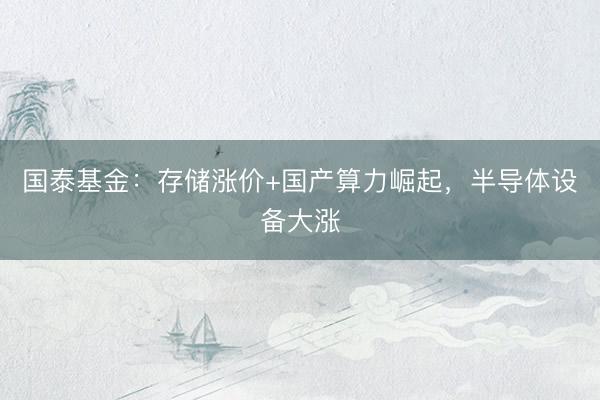 国泰基金：存储涨价+国产算力崛起，半导体设备大涨
