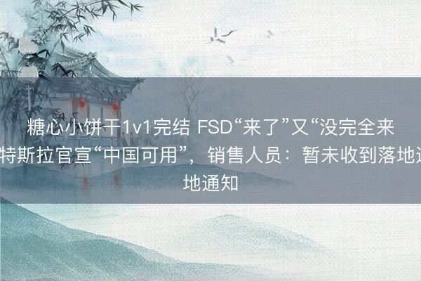糖心小饼干1v1完结 FSD“来了”又“没完全来”？特斯拉官宣“中国可用”，销售人员：暂未收到落地通知