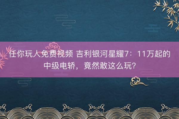 任你玩人免费视频 吉利银河星耀7：11万起的中级电轿，竟然敢这么玩？