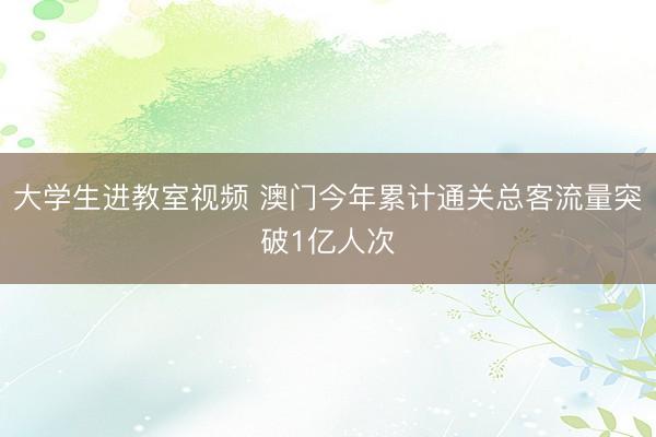 大学生进教室视频 澳门今年累计通关总客流量突破1亿人次