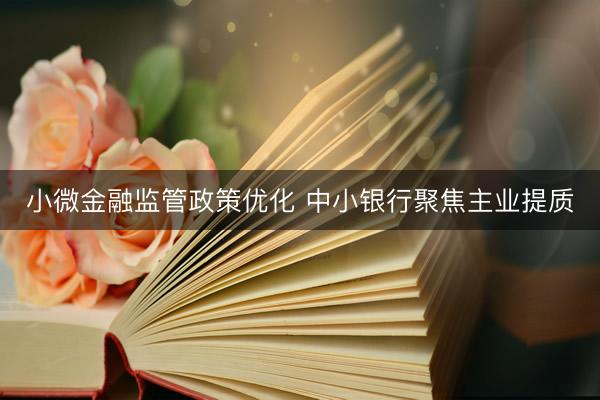 小微金融监管政策优化 中小银行聚焦主业提质