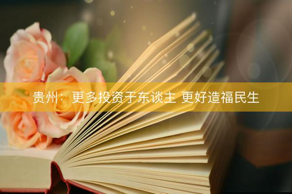 贵州：更多投资于东谈主 更好造福民生