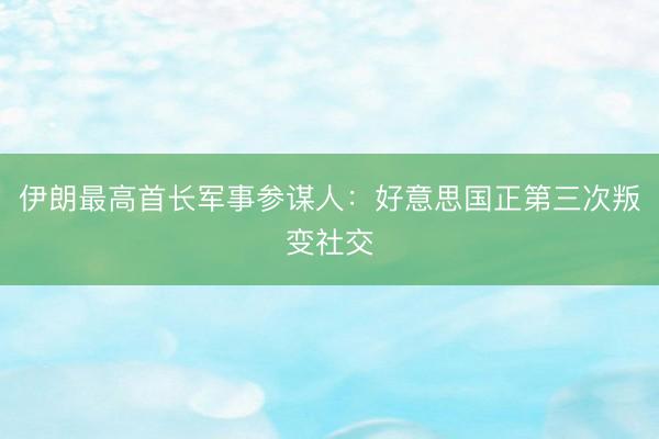 伊朗最高首长军事参谋人：好意思国正第三次叛变社交