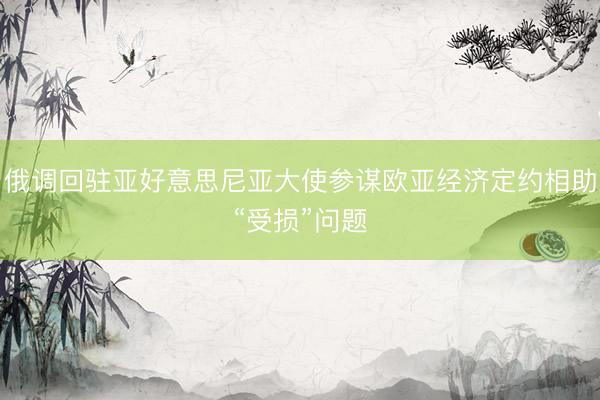 俄调回驻亚好意思尼亚大使参谋欧亚经济定约相助“受损”问题