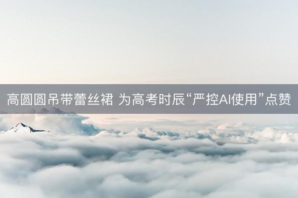 高圆圆吊带蕾丝裙 为高考时辰“严控AI使用”点赞