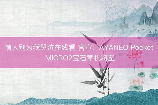 情人别为我哭泣在线看 官宣！AYANEO Pocket MICRO2宝石掌机将至