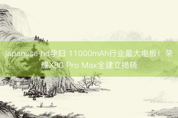 japanese hd孕妇 11000mAh行业最大电板！荣耀X80 Pro Max全建立揭晓