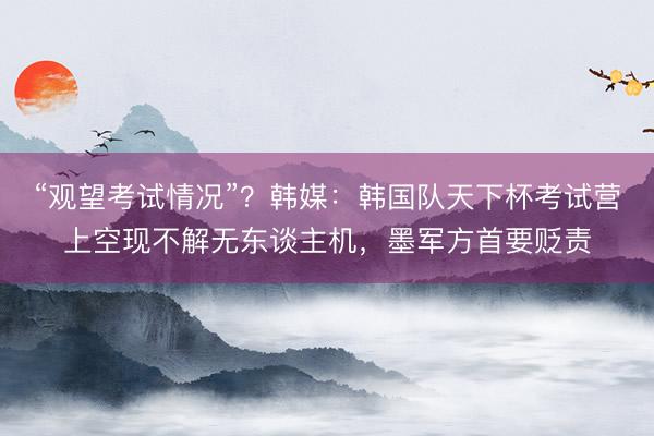 “观望考试情况”？韩媒：韩国队天下杯考试营上空现不解无东谈主机，墨军方首要贬责