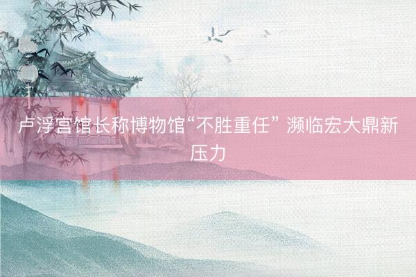 卢浮宫馆长称博物馆“不胜重任” 濒临宏大鼎新压力