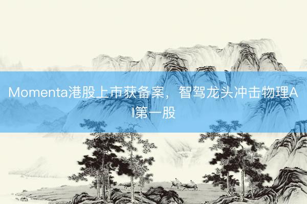 Momenta港股上市获备案，智驾龙头冲击物理AI第一股