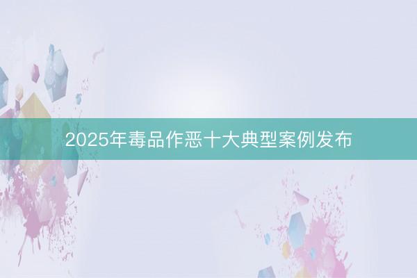 2025年毒品作恶十大典型案例发布